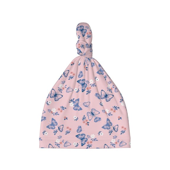 Balery Butterfly Pattern Baby Beanie, Knotted Baby Hat, Infant Hat, Newborn Beanie, Adjustable Beanie, Baby Cap, Newborn Headwear