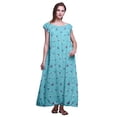 thumbnail image 1 of Bimba Robe Longue Maxi Imprimée pour Femmes en Rayonne, Vêtement de Nuit à Manches Courtes, 1 of 4