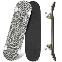 31'' Complete Skateboard 7 Layer Canadian Maple Double Kick Deck Skateboards Elephant skin Skate Board for Beginner Adult Gifts
