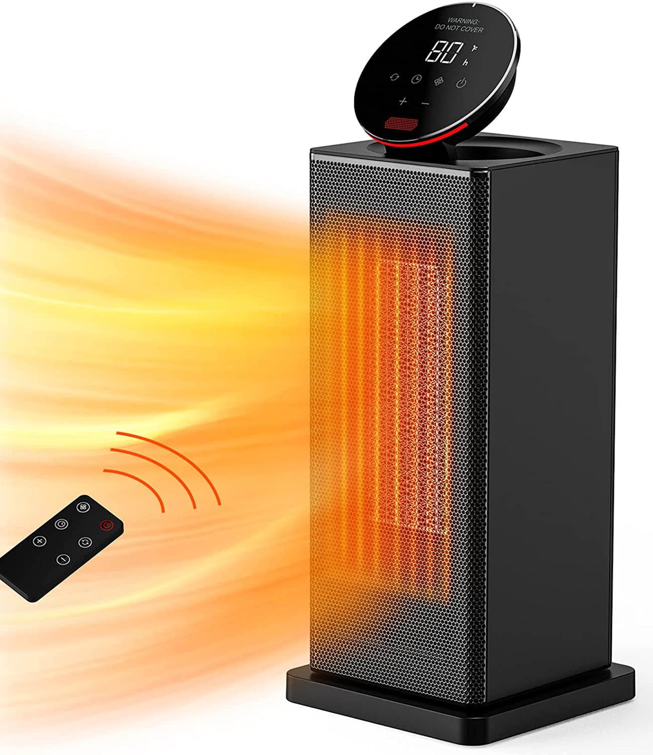 1500W Space Heater, Thermostat Oscillating Heater with Remote and 124H