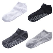 harmtty 1 Pair Yoga Socks Breathable Sweat Absorption Cotton Anti-slip Unisex Socks for Yoga