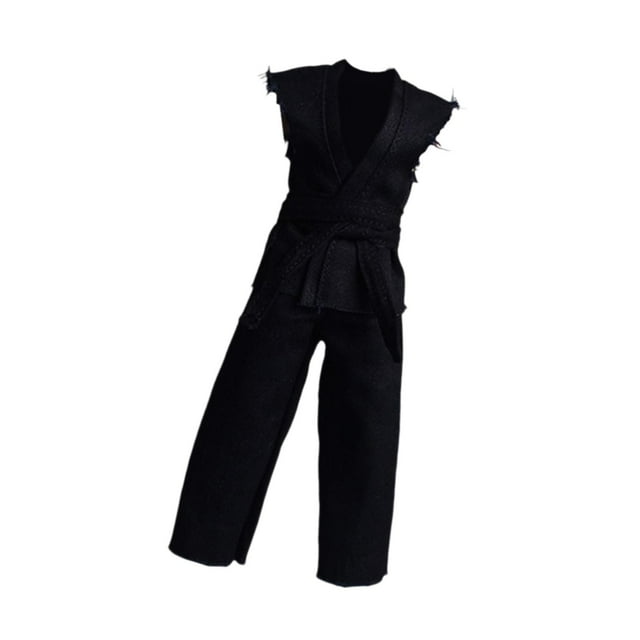 1/12 Figuras de acción Samurai Kimono 6 "Figura luchando contra el judo Uniforme Cosplay Niños Adultos Regalos Trajes de ropa de muñecas con estilo negro