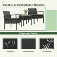 thumbnail image 6 of Tappio Outdoor Furniture 3 Piece Patio Bistro Furniture Set, Rattan Conversation Chairs Set with Side Table and Cushions, Patio Furniture Sets for Balcony Garden Porch, Black, 6 of 9
