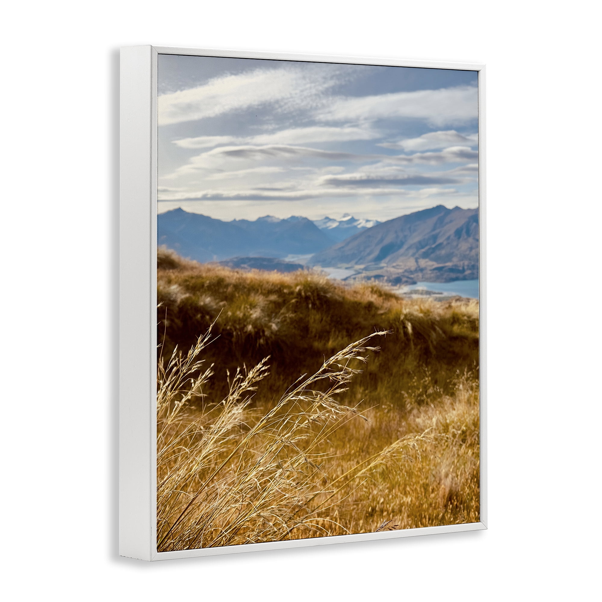 Stupell Industries Windblown Mountain Region Landscape Photography White Framed Art Print Wall Art, 24 x 30