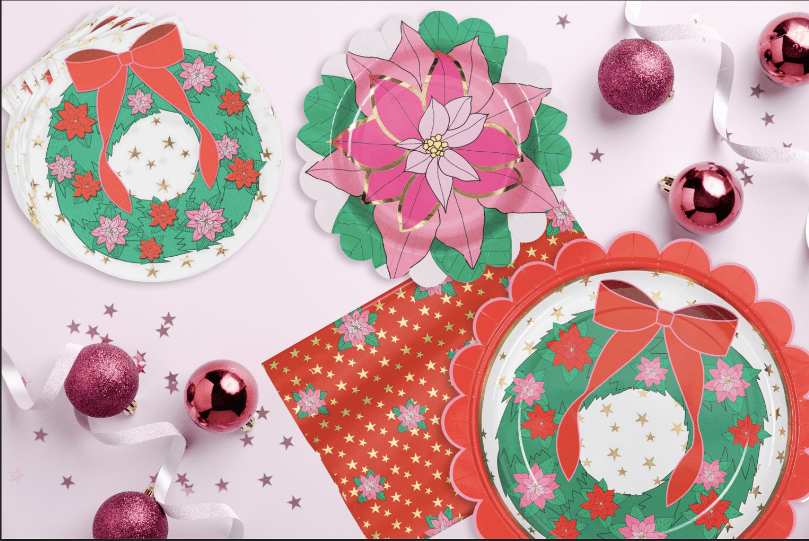 Strictly Fancy Wreath Themed Christmas Bundle - Decorative Tableware