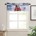 thumbnail image 7 of Christmas Dogs Kitchen Curtains and Valances Set, Merry Christmas Trucks Tree Winter Snow Scene Rod Pocket Window Valance Window Curtain Panels for Living Room Bedroom Laundry, 27.5x36in, 3 Pieces, 7 of 7
