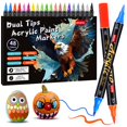 thumbnail image 1 of Plumas de pintura acrílica Droaful de 48 colores con doble punta e impermeables, 1 of 6