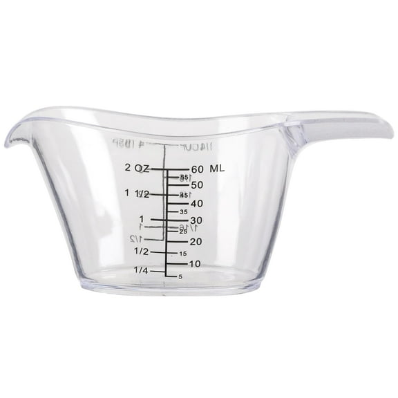 2 Oz Measuring Cup, 1/4 Cup Clear Acrylic Measuring Cups for Baking and Cooking, Durable Kitchen Essentials with Black Measurement Markings, Clear