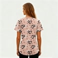 thumbnail image 3 of Dwralegc Valentines Day Scrub Tops Women Working Comfortable Shirts with 2 Pockets Short Sleeve Love Heart Print V Neck Nursing Uniform Stretch Black 5XL, 3 of 5