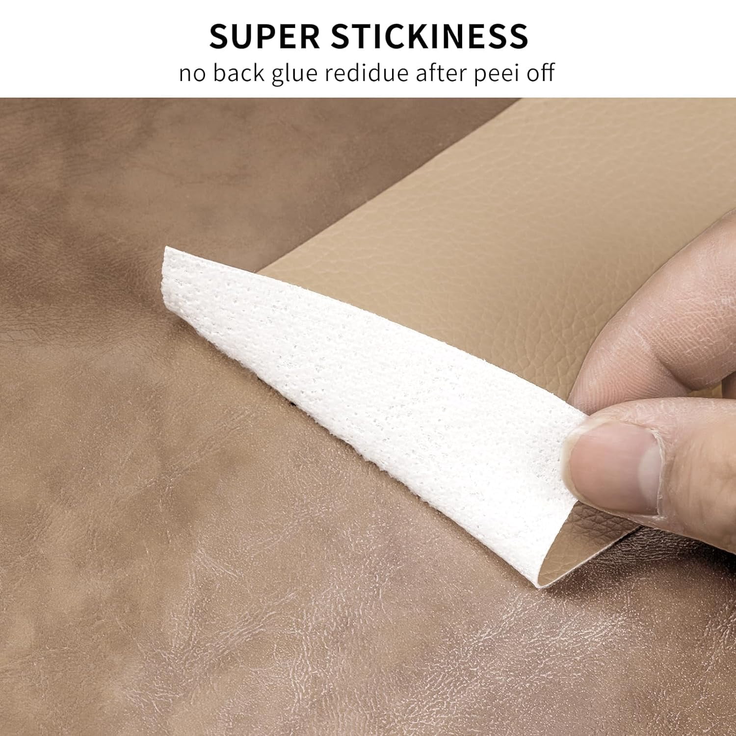 Leather Repair Patch Tape, Brown 17 x 61 Inches Self Adhesive Leather Repair Kit for Furniture, Car Seat,Vinyl Leather Repair Kit for Office Chairs, Bags, Luggage