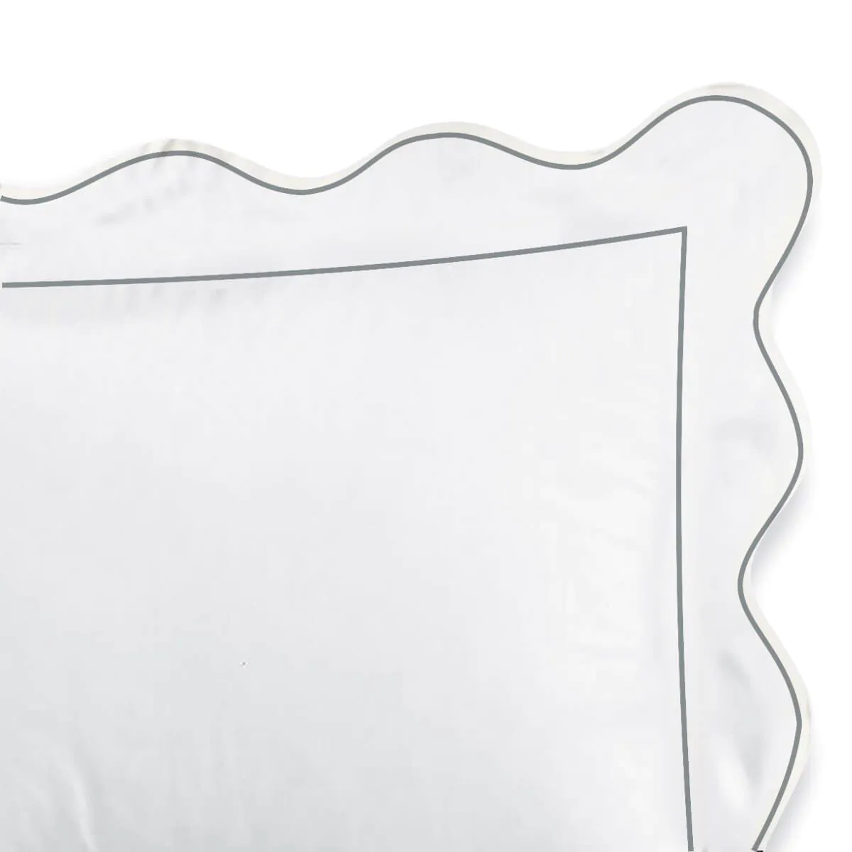 400TC Cotton Scallop Embroidery & Border Sateen Solid Duvet Cover Set