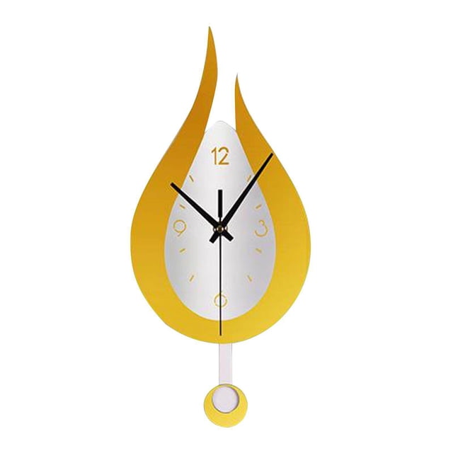 Modern Pendulum Kitchen Wall Clocks Clock Kitchen Wall Clocks Battery Silent Non-ticking Modern Pendulum 12 Battery Operated Decorative Golden