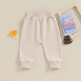 thumbnail image 4 of Douhoow Baby Boy Girl Sweatpants 0-3Y Solid Color Drawstring Elastic Jogger Pants Fall Winter Trousers, 4 of 9
