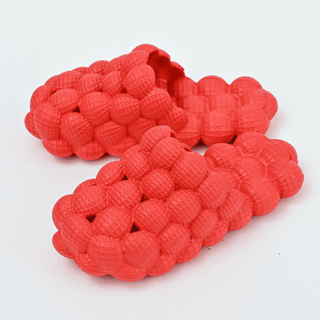

Wish Ladies Men Massage Bubble Slide Slippers Fun Lychee Anti-Slip Spa Slippers Gym Home Slippers Shower Bedroom Slippers Soft Pillow Stress Relief Slides Reflexology Sandals S343