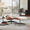 Rosewood White, variant on Cottinch Mid Century Chaise Lounge Chair and Ottoman, Modern Accent Chair Upholstered Swivel Armchair for Living Room Office, Top Grain Leather, Wood Frame, Meatal Base, Walnut Black