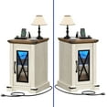thumbnail image 3 of ModFusion Simple Elegant Nightstand with Storage, LED Light, and Charging Station, Bedroom Desk, 3 of 7