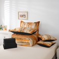 thumbnail image 6 of Manfei Oil Painting Ombre Bedding Comforter Set 7-Piece, Aesthetic Orange Brown King Bedding Sets, Watercolor Art Bed Sheets, Microfiber Bedroom Decor, 6 of 8