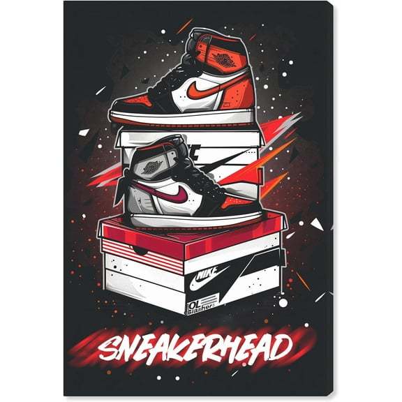 Sneakerhead Motion Canvas Mancave Art Poster For Living Room Bedroom Home Office Artwork Gift 12x16 Inch Unframed