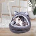 thumbnail image 1 of Cama para gatos, cama para dormir para mascotas, perrera semicerrada y cómoda, casa de otoño e invierno, nido de cueva cálido para perros pequeños, ca, 1 of 10