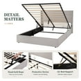 Amolife Upholstered Padded King Size Lift Storage Bed Frame with