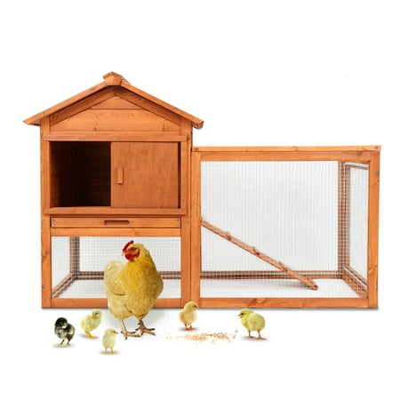 Magshion Wooden Chicken Coop Rabbit Hutch Pet Cage Wood Small Animal Poultry Cage Run