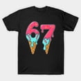 thumbnail image 1 of Baseball Drip Ice Cream 67 Baseball Life Sport Foodie Humor Unisex T-Shirt, up to size 3XL., 1 of 4