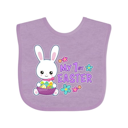

Inktastic My 1st Easter with Bunny and Easter Basket Gift Baby Girl Bib