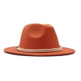 thumbnail image 4 of MESSUEN Fedora Hats for Women Wide Brim Hats for Women Sun Hats for Women Hat Classic Wide Belt Floppy Wool Womens Hat Panama Buckle Caps Fedora Hats for Men Floppy Hat Orange One Size, 4 of 6