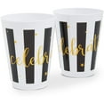 thumbnail image 5 of Striped Plastic Tumbler Cups, Celebrate (16 oz, 16 Pack), 5 of 7
