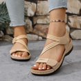 thumbnail image 2 of IWRICH Orthopedic Wedge Sandals for Women Dressy Summer Comfortable Walking Wide Width Sandals Arch Support Ankle Strap Sport Open Toe Platform Footwear Khaki 9.5, 2 of 9