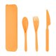 thumbnail image 1 of Juego de cubiertos para acampada, juego de utensilios de paja, práctico Kit de viaje, vajilla para exteriores, para senderismo, viajes, restaurante naranja, 1 of 9
