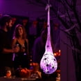 thumbnail image 5 of Halloween Spider Egg Sack Lights, 3.2 Foot Hanging Web Decoration with Black Spider and Battery-Powered LEDs, Outdoor Porch Tree Fence Accent, Haunted House Party Decor (Purple), 5 of 5