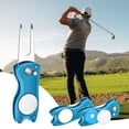 thumbnail image 2 of Herramienta de reparación de divots de golf Uxcell [4PCS] - Soporte de herramienta de divot plegable con marcador de bola magnético - [Azul] Tines verdes, 2 of 7