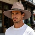 thumbnail image 4 of Timeless Fedora Hat For Everyday Leisure – Wide Brim Jazz Style With Ethnic Design Flat Unisex Fashion Headwear Cowboy Hat, OTHER, 4 of 5