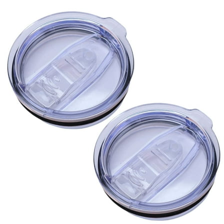 Replacement lids for 20 oz tumbler, 2 pack clear spill proof splash resistant lids, fits 3¼ inch rambler and coffee mugs, dishwasher safe