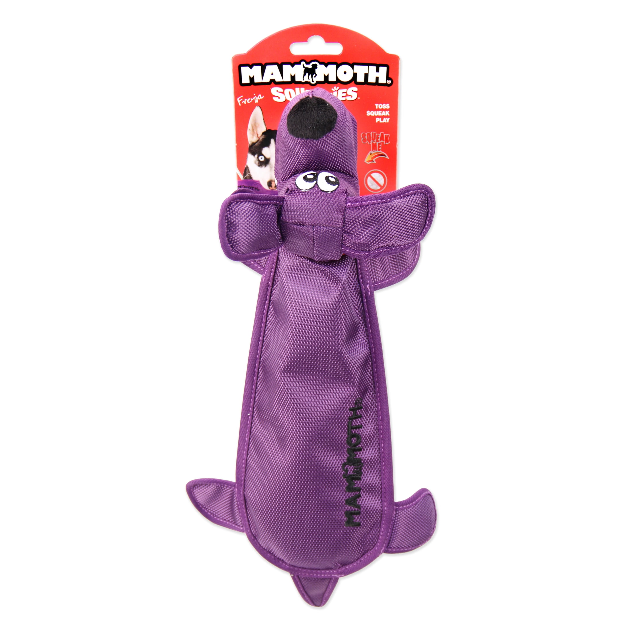 Mammoth Squeakies Dog Nylon Plush Dog Toy, Medium, 14", Assorted Colors