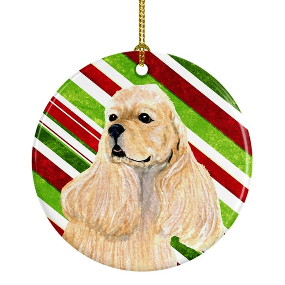 Carolines Treasures SS4591-CO1 Cocker Spaniel Candy Cane Holiday Christmas Ceramic Ornament 3 in multicolor