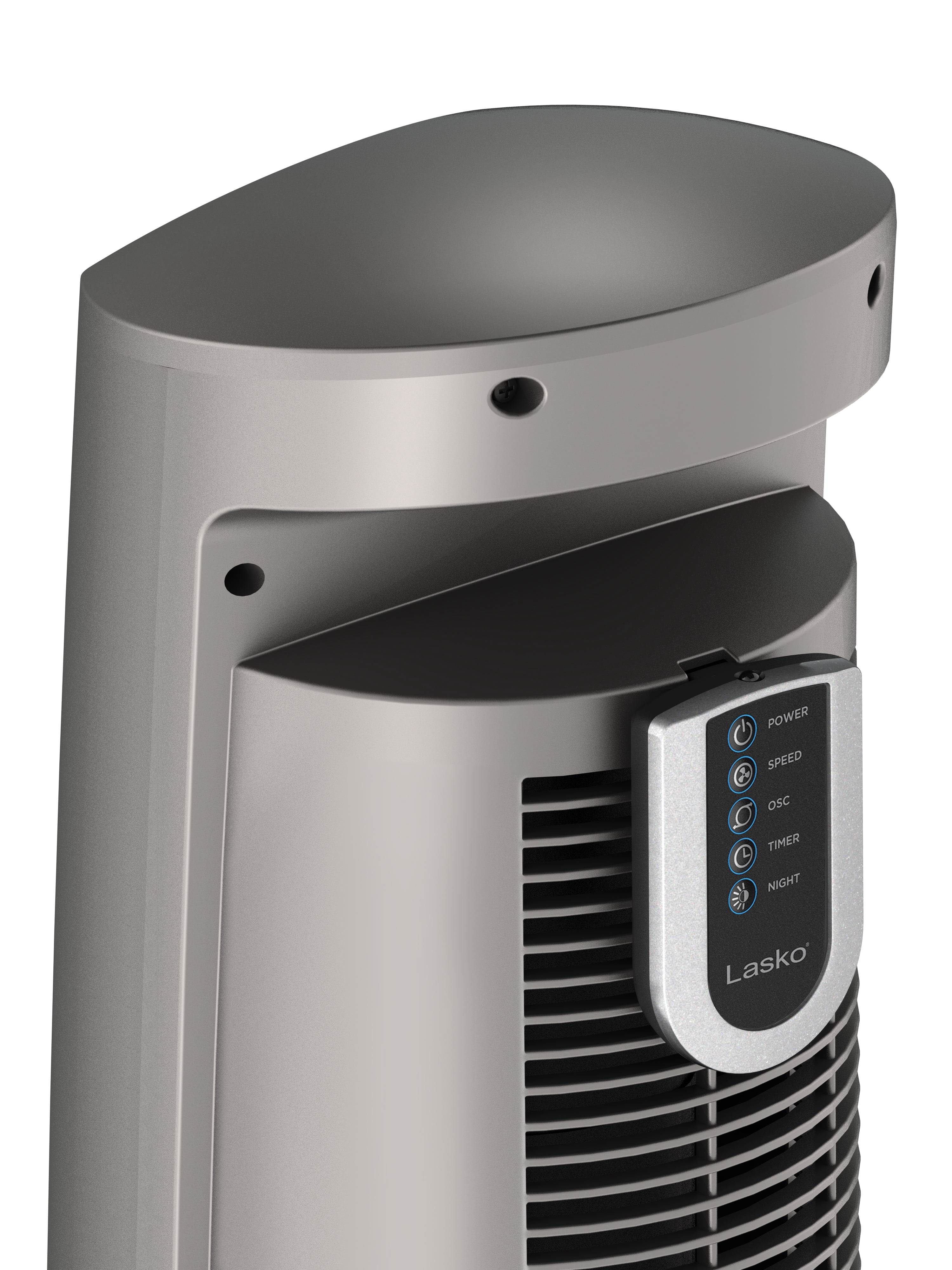 Lasko 42 Wind Curve Oscillating Tower Fan with Nighttime Setting and  Remote, T42954, Gray/Woodgrain - Walmart.com