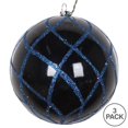 thumbnail image 2 of Vickerman MT198031D 4 in. Midnight Blue Candy Glitter Net Ornament - 3 per Bag, 2 of 3