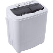 Portable Washing Machine, Twin Tub Washer and Dryer Combo 110V/60Hz Compact Portable Mini Laundry Washer Semi-Automatic, Inlet and Drain Hose Washers for College Rooms, Apartments, Dorms Gray