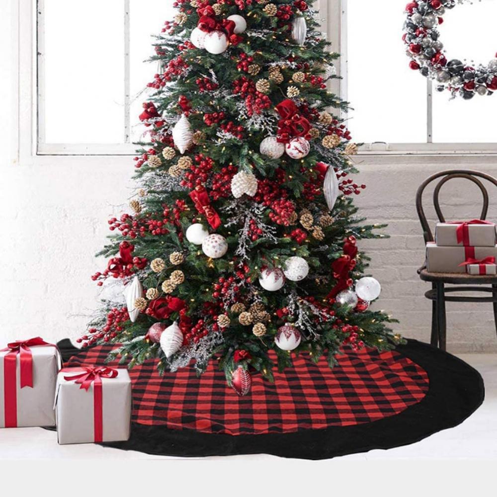 Holiday Tree Ornaments Round Snow White Xmas Tree Skirt Mat Base Cover for Merry Christmas Decor /& New Year Party Holiday Home Decorations QOONESTL Christmas Tree White Plush Skirt