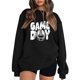 thumbnail image 1 of Suéteres de invierno Gibobby Sudadera de Mujer forro polar liso con estampado de fútbol negro L, 1 of 3