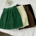 thumbnail image 6 of GZWYHT Shorts for Women Lounge Pants Women High Waist All Corduroy Straight Leg Shorts Ladies Casual High Waist All Corduroy Straight Leg Shorts Comfy Pants Women Flowy Shorts for Women A L, 6 of 6