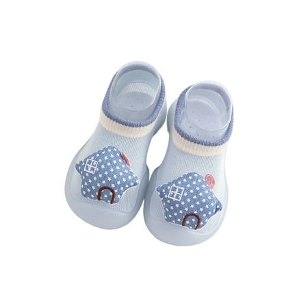 

UKAP Toddler Socks Soft Sole Home Shoe First Walker Floor Sock Shoes Lightweight Anti-collision Prewalker Girls Boys Non-Slip Breathable Blue 4.5C