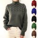 thumbnail image 2 of Suéteres de cuello alto para mujer Suéter de punto holgado Suéter grueso Moda Otoño Invierno Jersey de manga larga con tejido de cable, 2 of 5