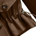 thumbnail image 4 of ZQUUVOU Women's Short Trench Coat Double Breasted Notch Lapel Cropped Jacket Waist Dstring Fall Trendy Work Outerwear Brown, 4 of 6