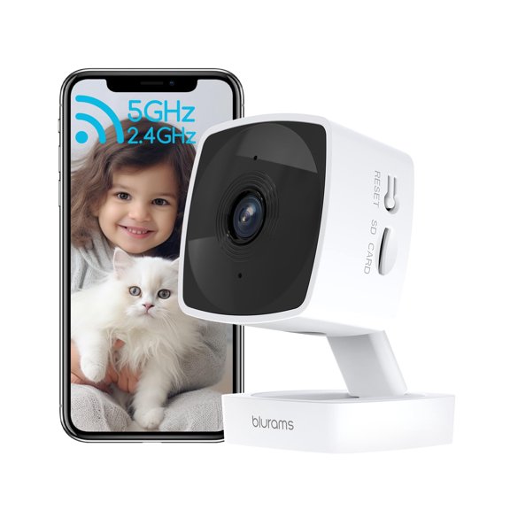 Cámara de seguridad Blurams 2K para interiores de doble banda de 5 GHz con Alexa