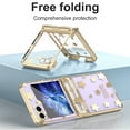 thumbnail image 3 of TECH CIRCLE Galaxy Z Flip 6 Clear Case with Hinge Protection, Clear PC Plating Stars Case Girls Women Ultra-Thin Non-Slip Shockproof Full Protective Case for Samsung Galaxy Z Flip 6 6.7" 2024, Gold, 3 of 6