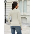 thumbnail image 3 of Ekouaer Womens Mock Neck Thermal Top Long Sleeve Base Layer with Thumbholes Warm Winter Undershirt Slim Fit Thermal Wear, 3 of 9