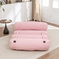 thumbnail image 6 of Adjustable Floor Sofa Pink Corduroy Lazy Sofa with Adjustable Straps Multi Person Leisure Chair for Living Room Bedroom, 6 of 10
